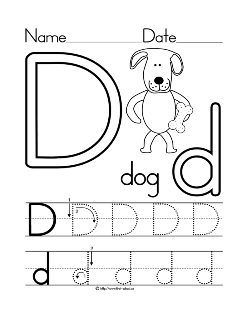 Printable Letter D Worksheets For Preschool