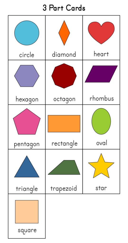 Printable Shapes For Kindergarten