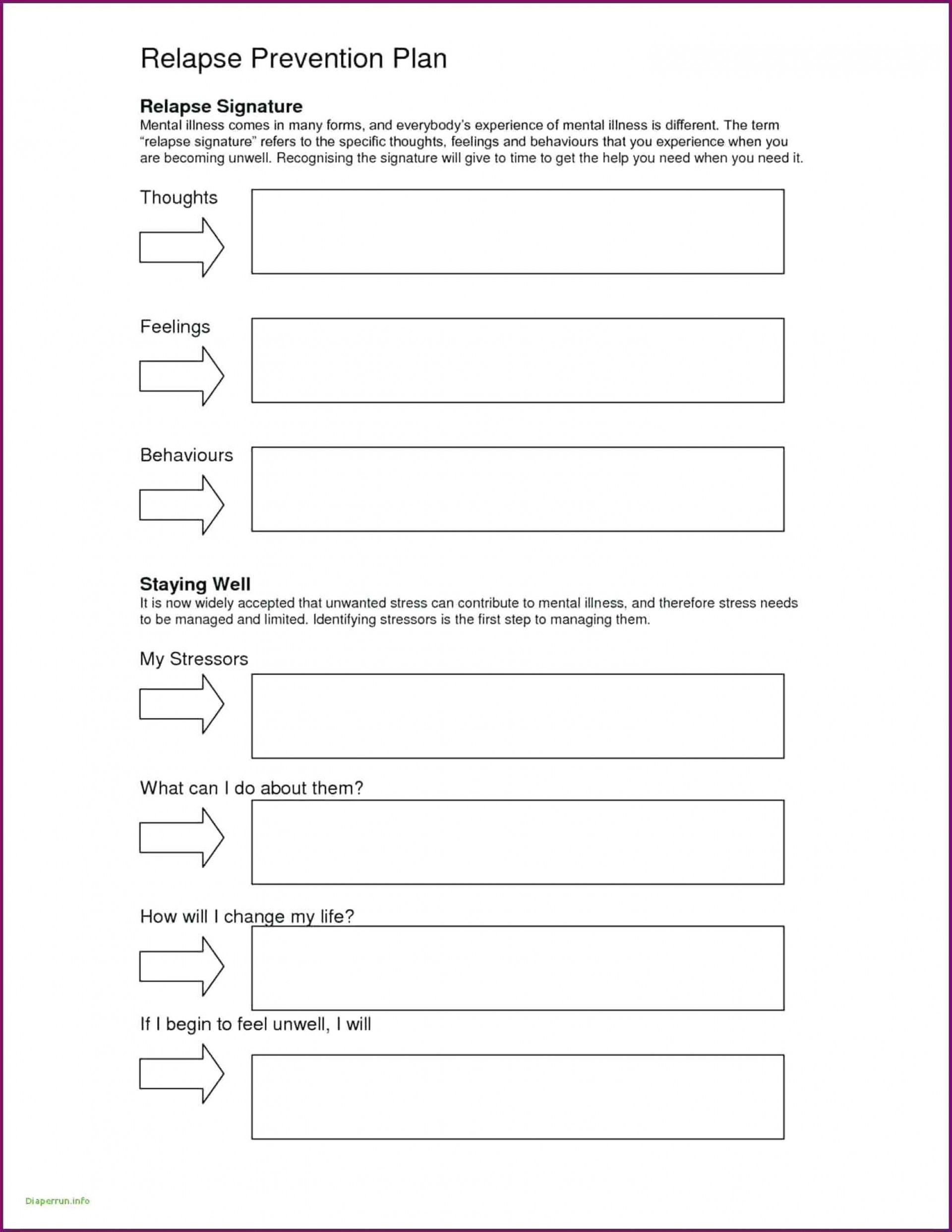 Printable Wellness Recovery Action Plan Worksheets