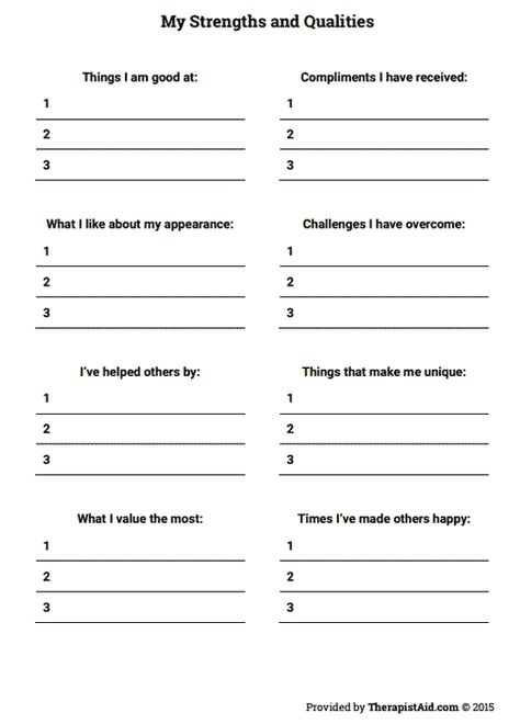 Printable Worksheets For Adults On Recovery