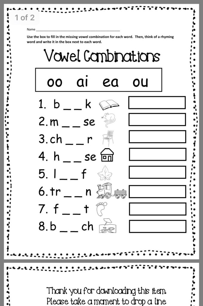 Printable Worksheets For Second Grade Phonics