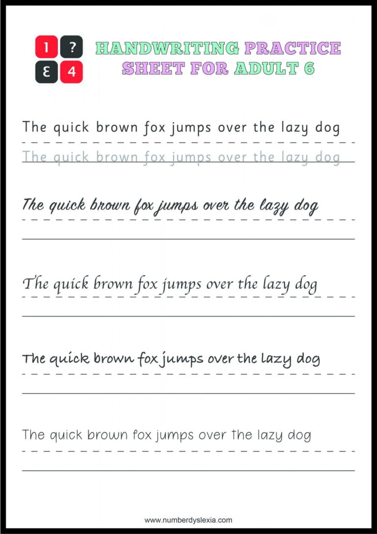 Printable Writing Practice Sheets