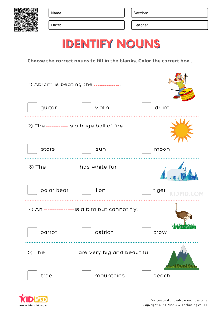 Proper Noun Worksheet For Grade 2