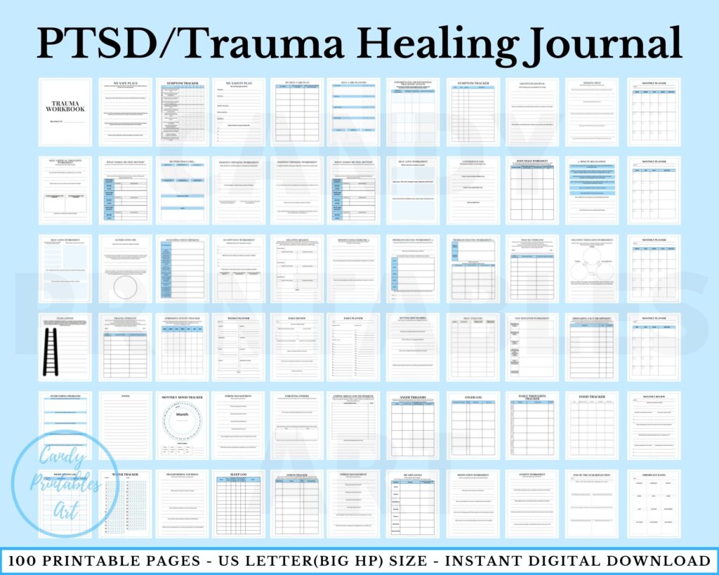 PTSD Worksheets Trauma Processing Journal Prompts Ptsd Planner Etsy 