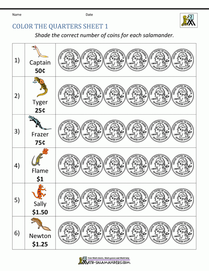 Quarters Worksheet