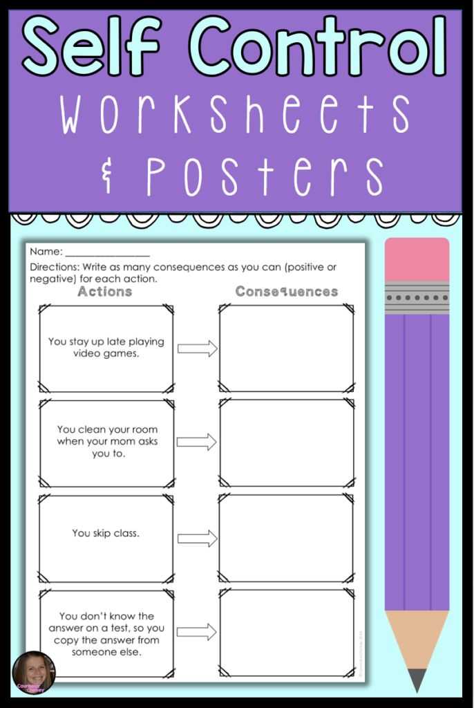 Self Control Worksheets Posters For Impulse Control Decision Making 