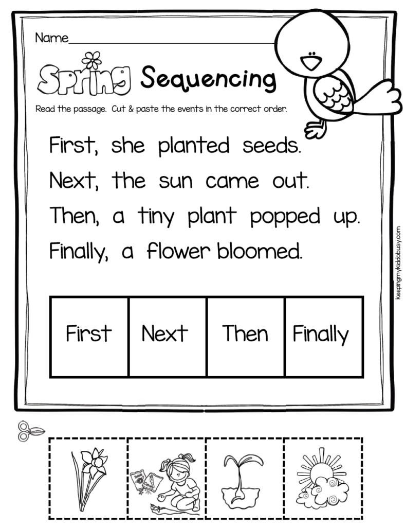 Sequencing Activity For Kindergarten