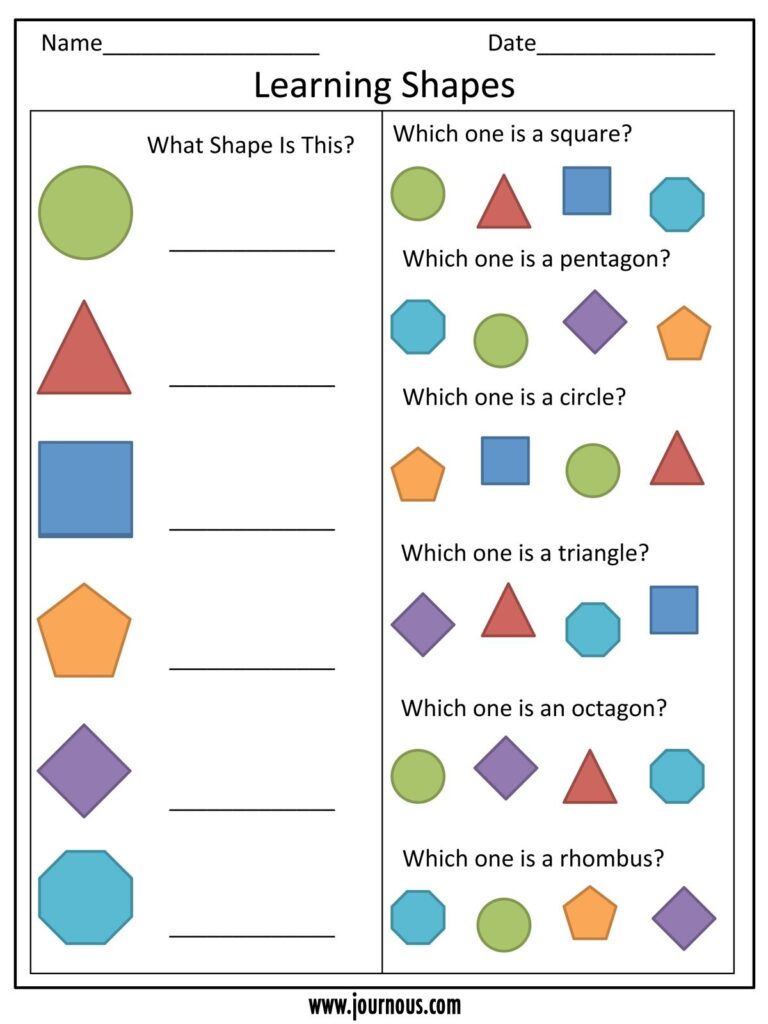 Shapes Printables For Kindergarten