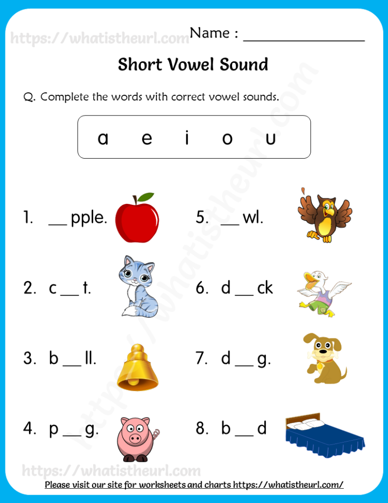 Short Vowel Free Printable Worksheets