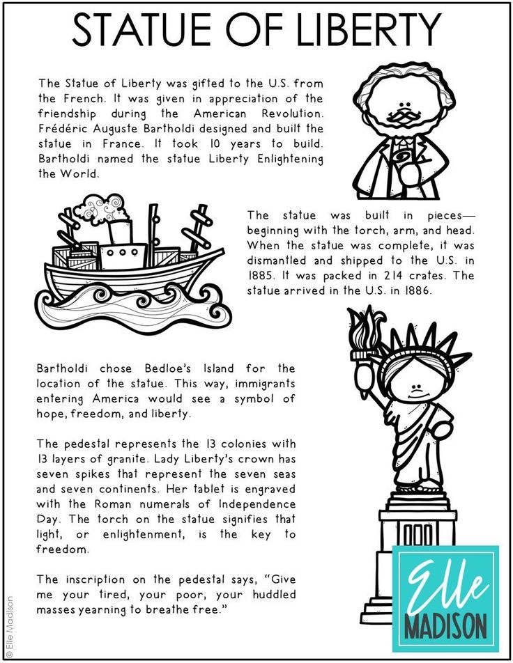 Statue Of Liberty Printable Worksheets