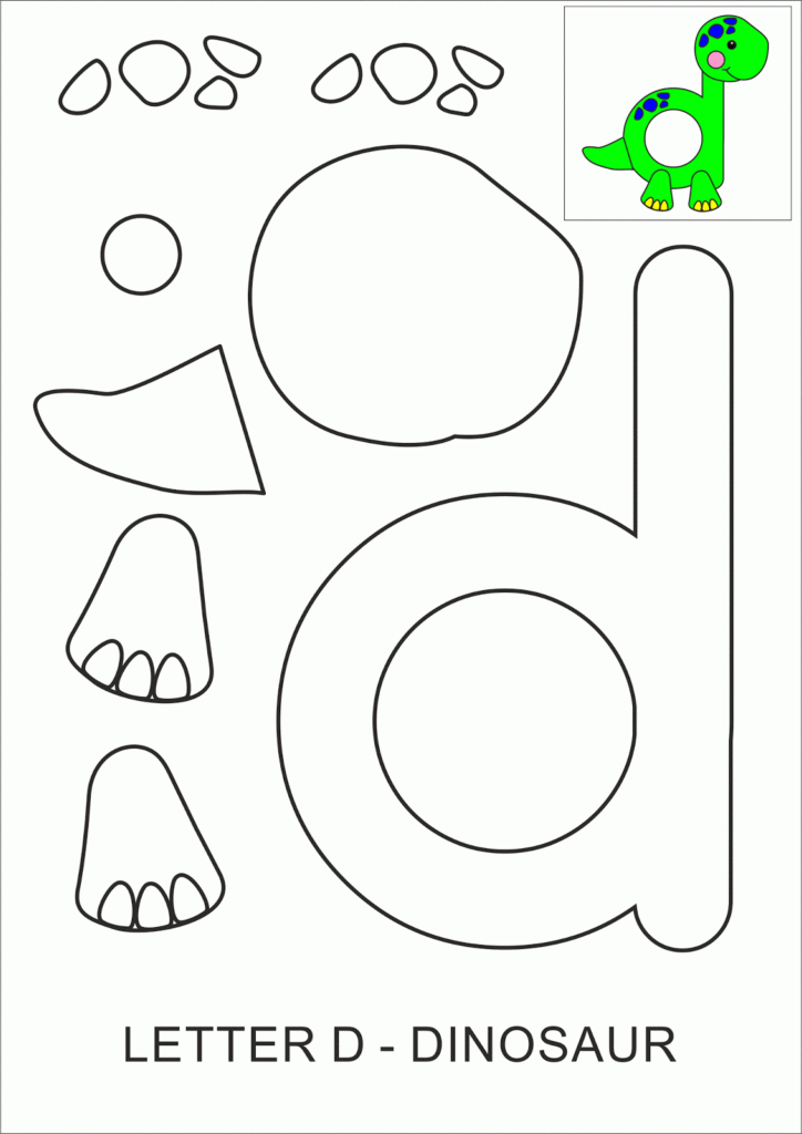 Template Teacher Dinosaurs Letter D Dinosaur Letter D Crafts 