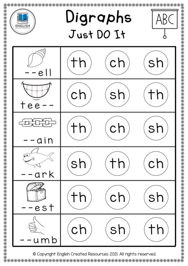 Th Digraph Worksheet First Grade