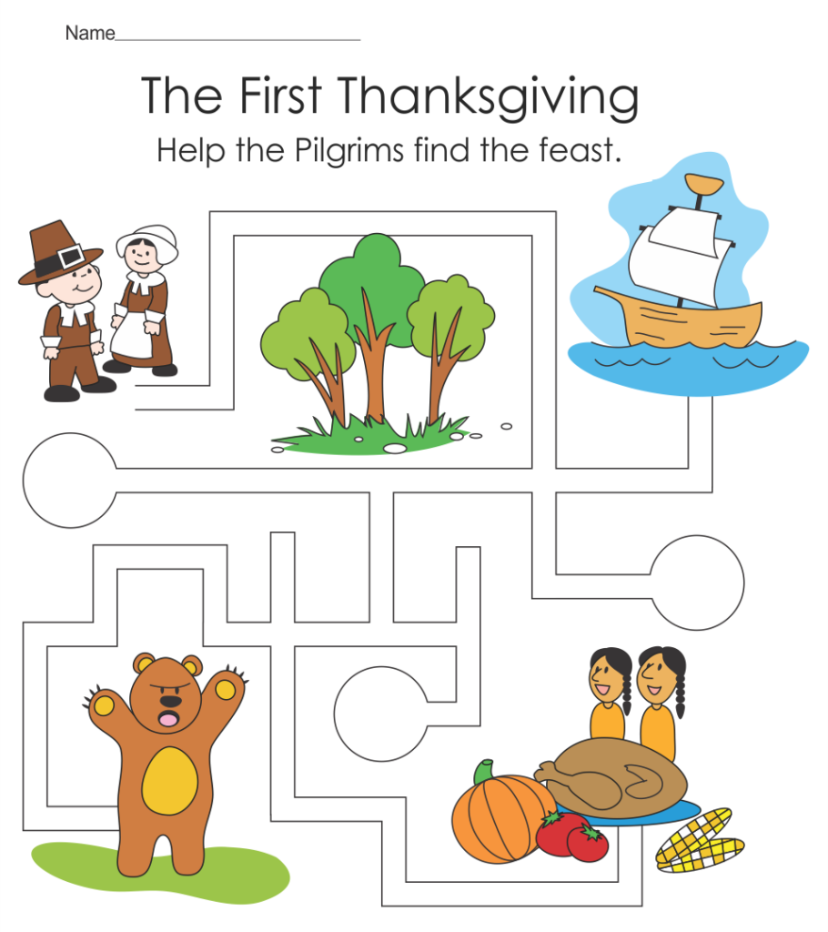 Thanksgiving Worksheets For Kids Printable