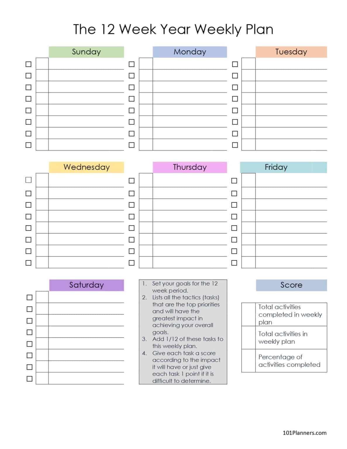 The 12 Week Year Planner And Templates FREE Download