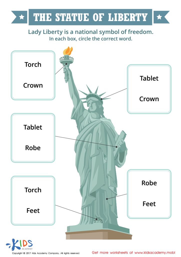 The Statue Of Liberty Printable Free Worksheet For Kids