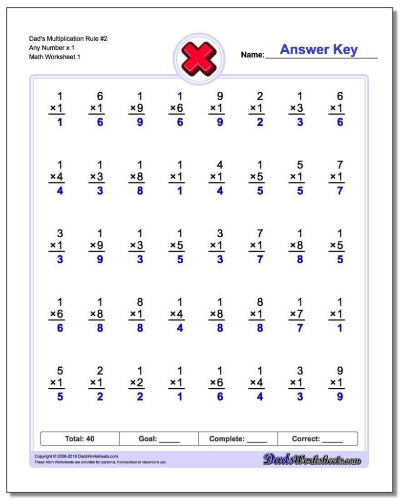 Timed Mathdrills Multiplication