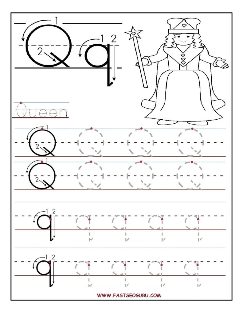 Tracing Letter Q Worksheets TracingLettersWorksheets