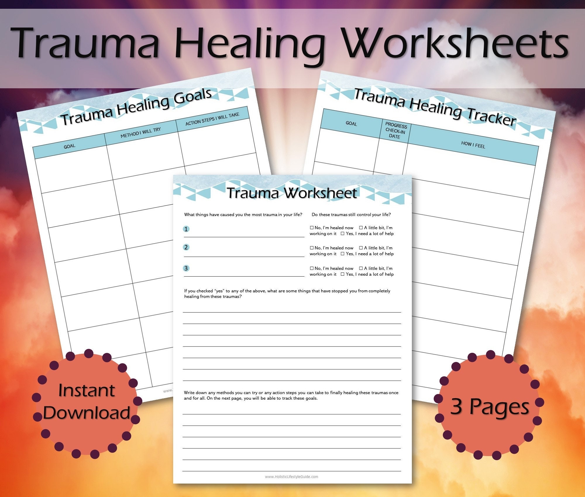 Trauma Therapy Worksheets Printable