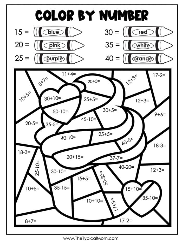 Valentines Day Color By Number The Typical Mom
