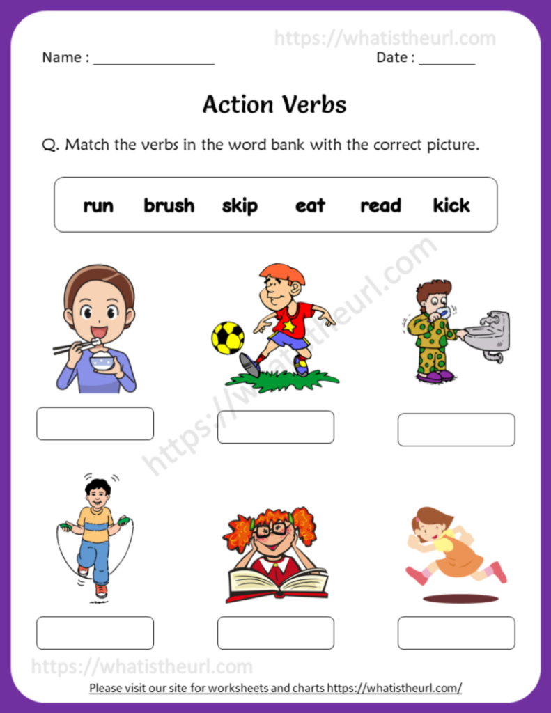 Verb 1st Grade Worksheet