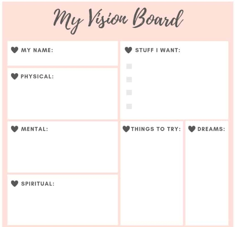 Vision Board Template For Students