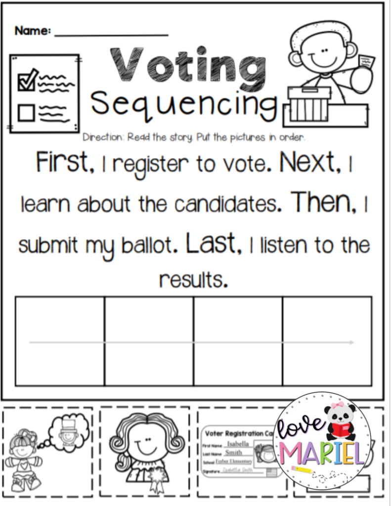 Voting Worksheet For Kids