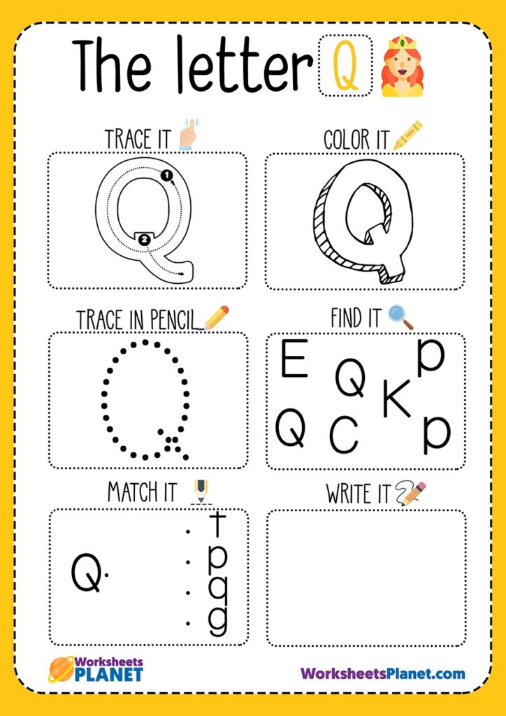 Worksheet For Letter Q Worksheets For Kindergarten