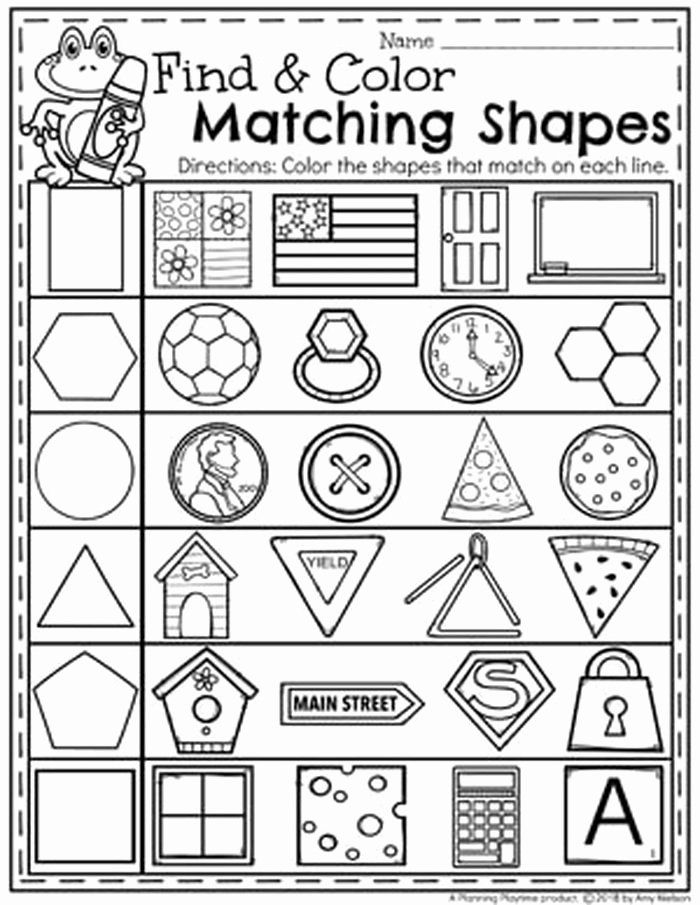 Worksheet On Shapes For Kindergarten