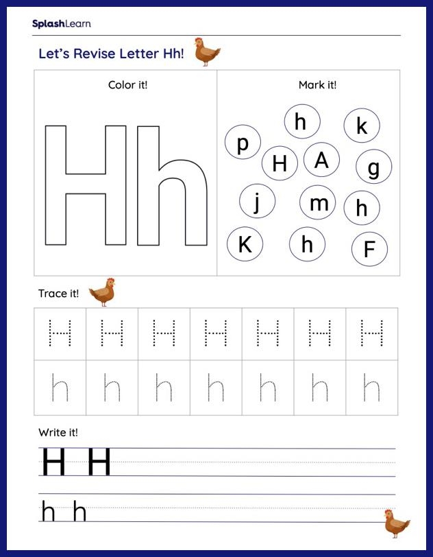 Worksheets With Letter H